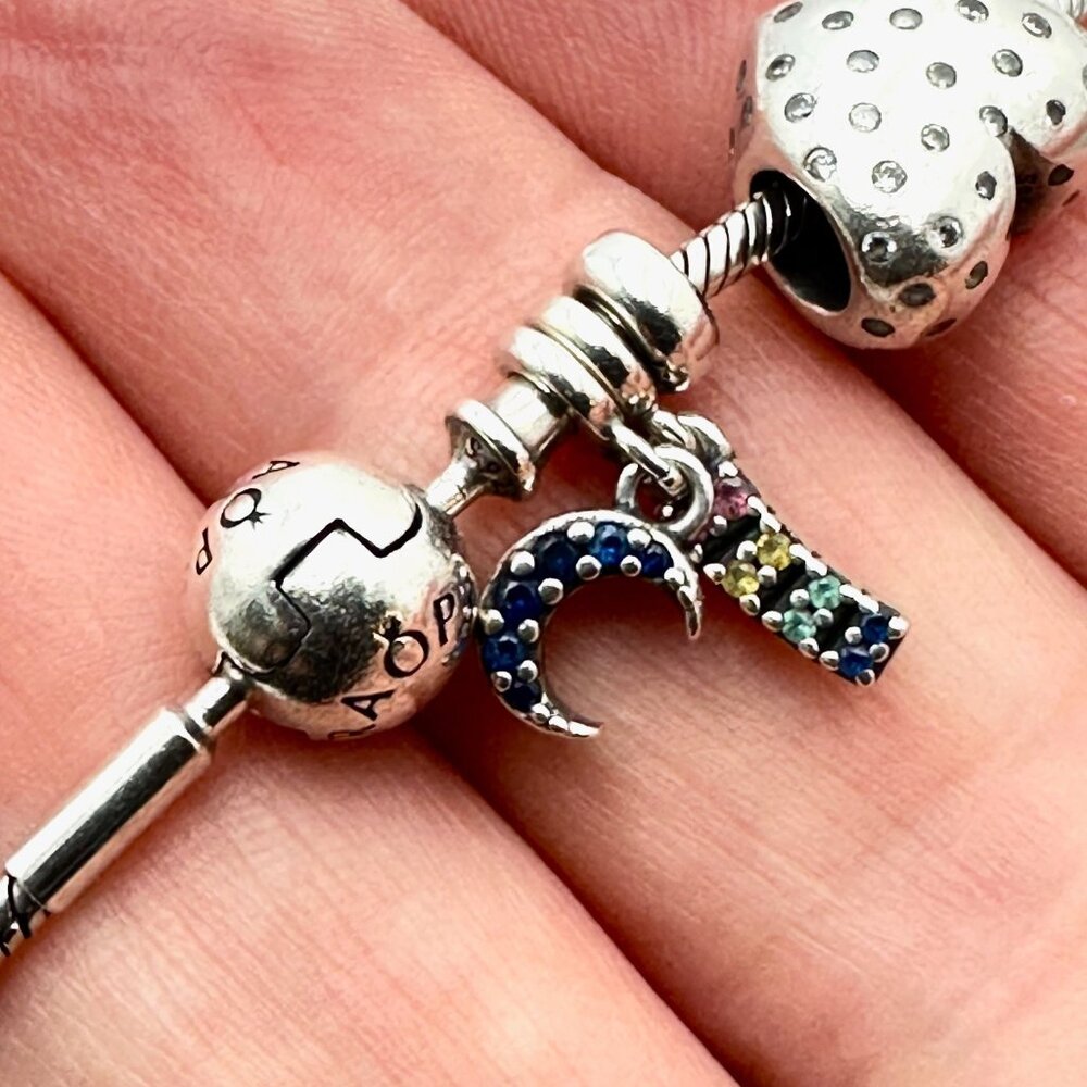 Pandora Sterling Silver Charm Bracelet 7" Loaded with Charms 43 Grams - Picture 6 of 9